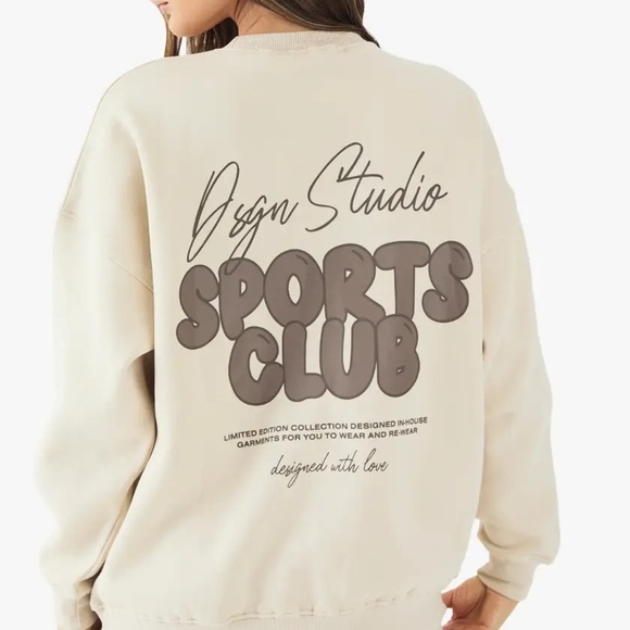 Boohoo DSGN Studio Sports Bubble Slogan Oversized Sweatshirt - Picture 2 of 6